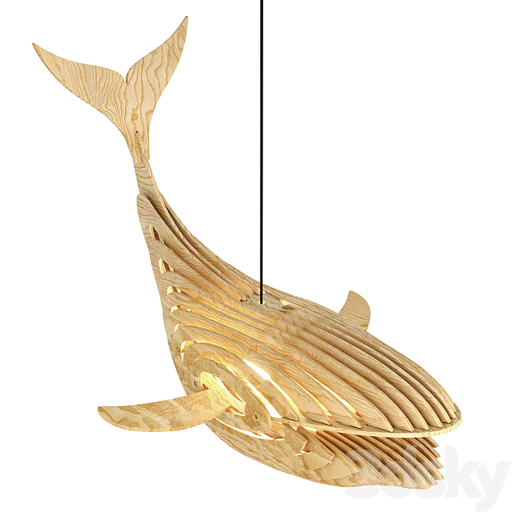 Wooden Whale Lamp 3DS Max Model - thumbnail 1