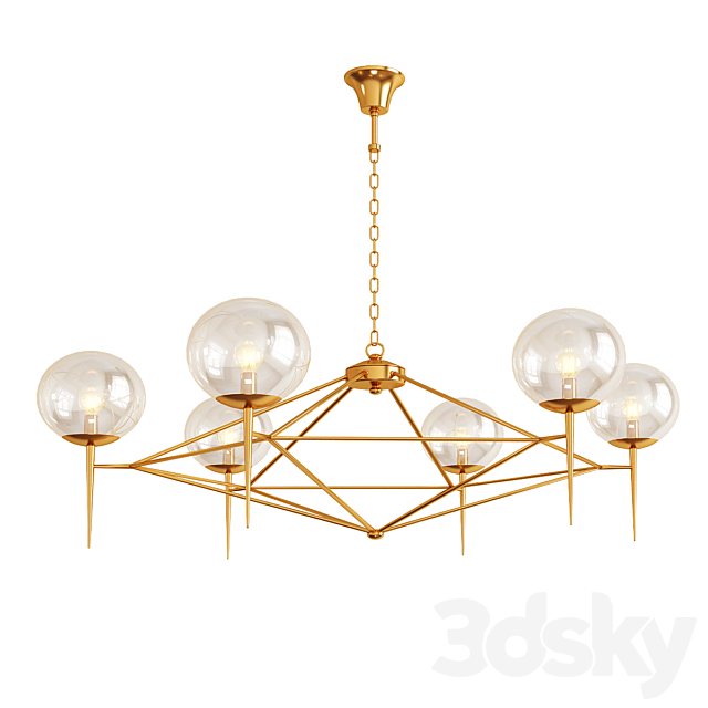 Worlds Away Gold Chandelier 3DSMax File - thumbnail 1