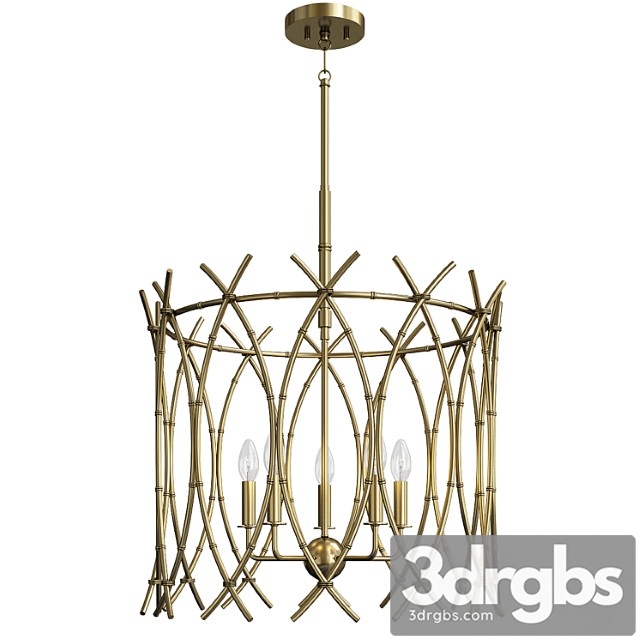 Woven Bamboo Chandelier 3dsmax Download - thumbnail 1