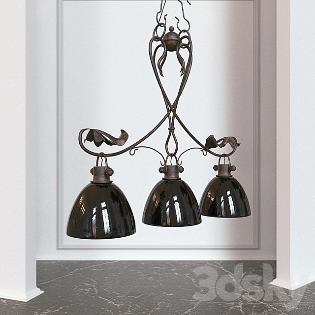 wrought iron chandelier hanging Grace 3DSMax File - thumbnail 2