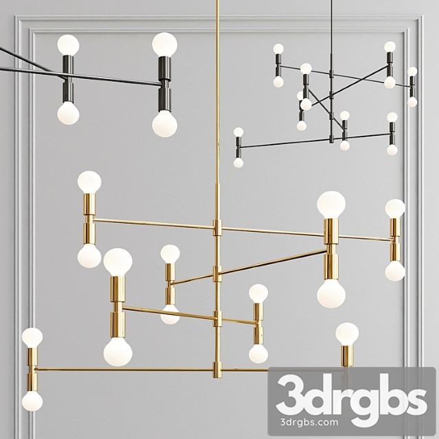 Yoka modern pendant 16 light – gold and black - thumbnail 1