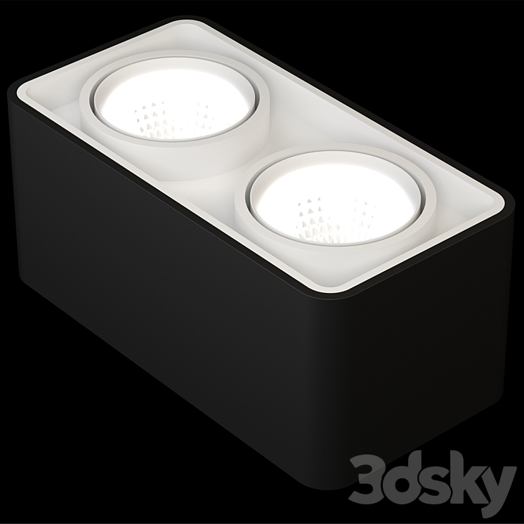 Ceiling light "Cubo Duo BW" 3DS Max - thumbnail 2