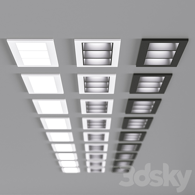 Ceiling lighting set 3 3ds Max - thumbnail 2