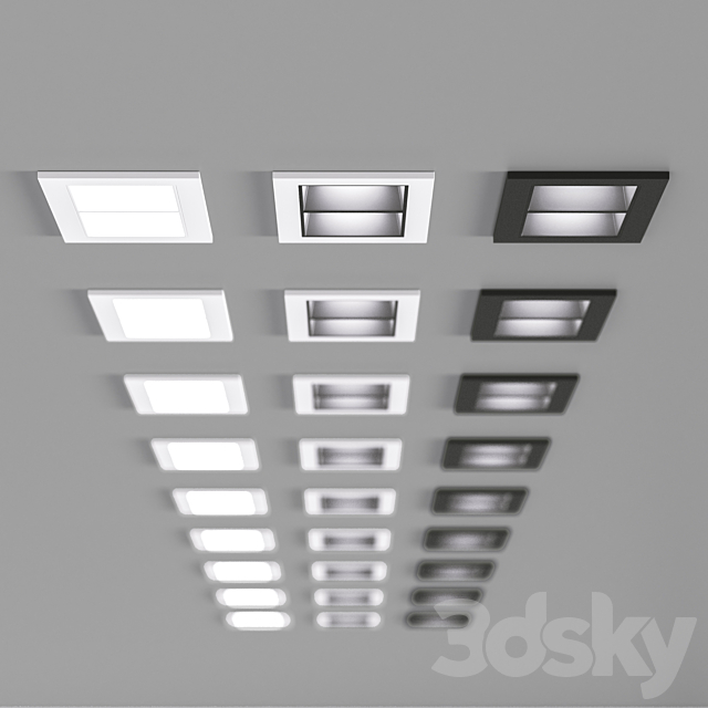 Ceiling lighting set 3 3ds Max - thumbnail 3