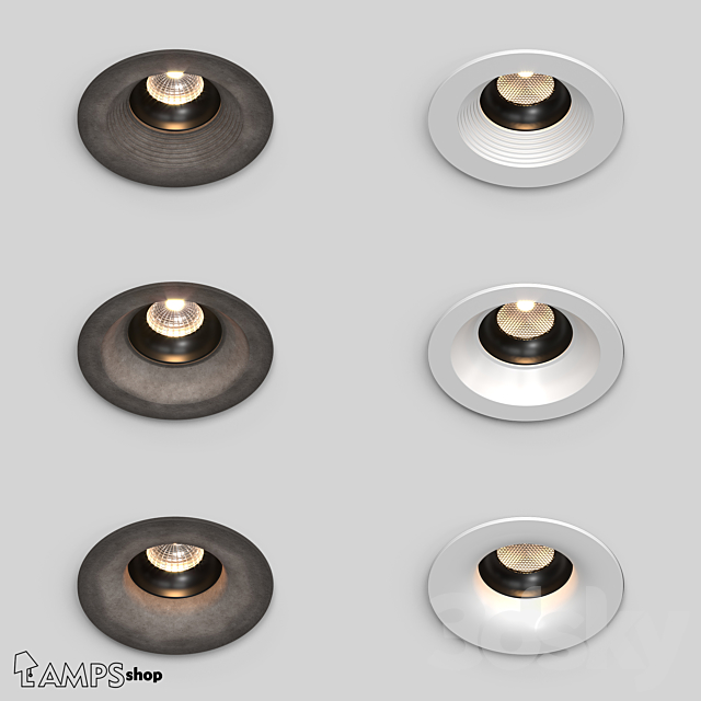 Concrete Recessed Lamps v1 3DSMax File - thumbnail 1