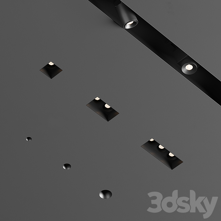 Flexalighting Linear and Trimless downlights 3DS Max - thumbnail 2