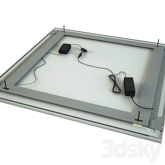 LED panel PSD-24 (C0606-ARM) with fastening in suspended ceiling 3DSMax File - thumbnail 2