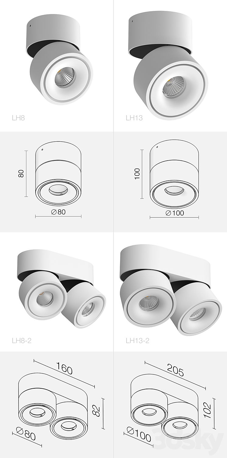 Ledron LH8 LH13 LH8-2 LH13-2 3DS Max - thumbnail 2