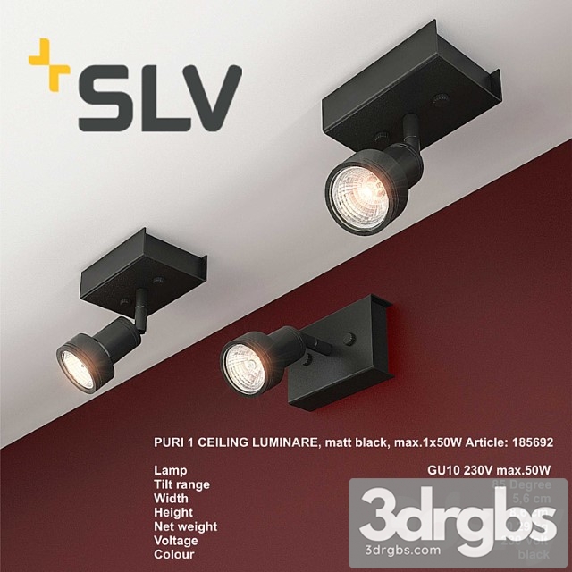 Puri 1 ceiling luminaire 3dsmax Download - thumbnail 1