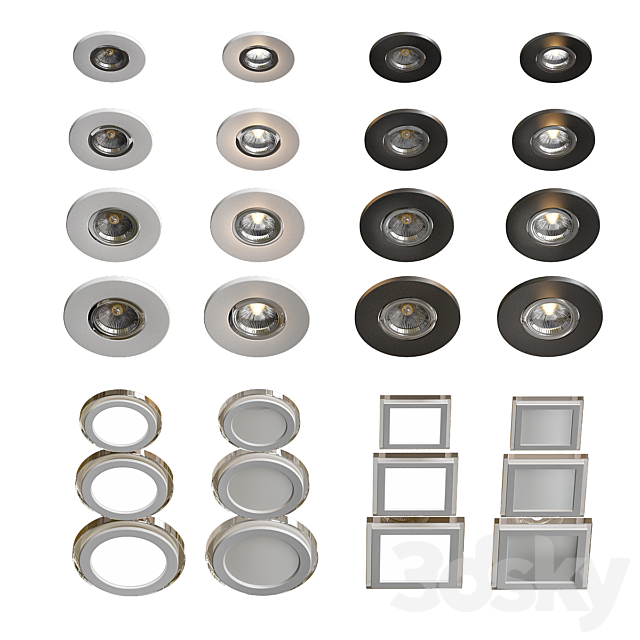 Recessed luminaires delta light 4 kinds 3DSMax File - thumbnail 1