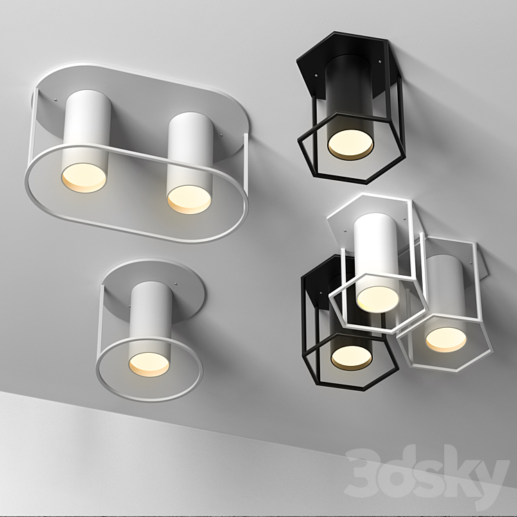 Set of 4 spot ceiling lamps by FILD Architonic 3DS Max - thumbnail 1