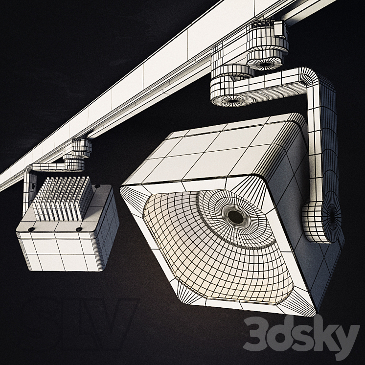 SLV Euro Cube DLMI Spot -white\/silvergrey\/black- 3DS Max - thumbnail 2