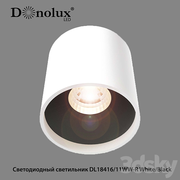 Type LED lamp DL18416 \/ 11WW-R White \/ Black 3DS Max - thumbnail 1