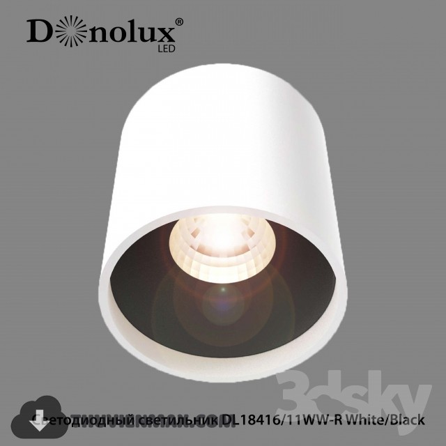 Type LED lamp DL18416 \/ 11WW-R White \/ Black 3DS Max - thumbnail 3