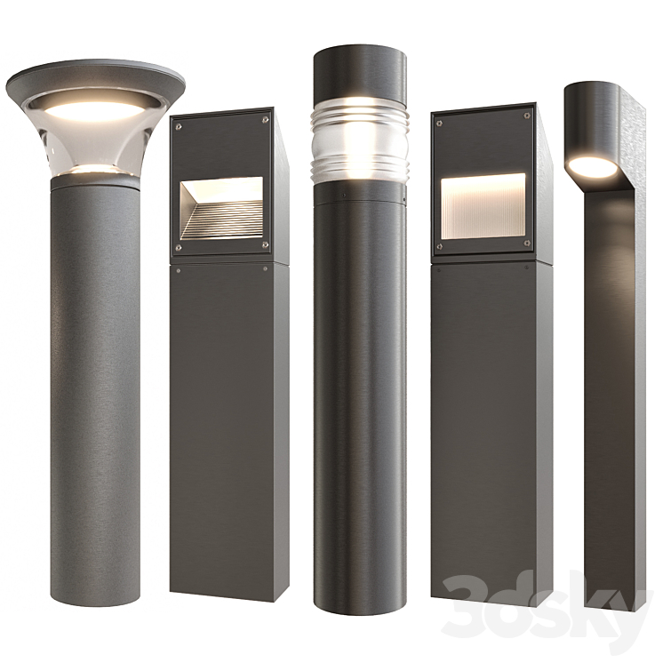 Bega bollard lights 3DS Max Model - thumbnail 1