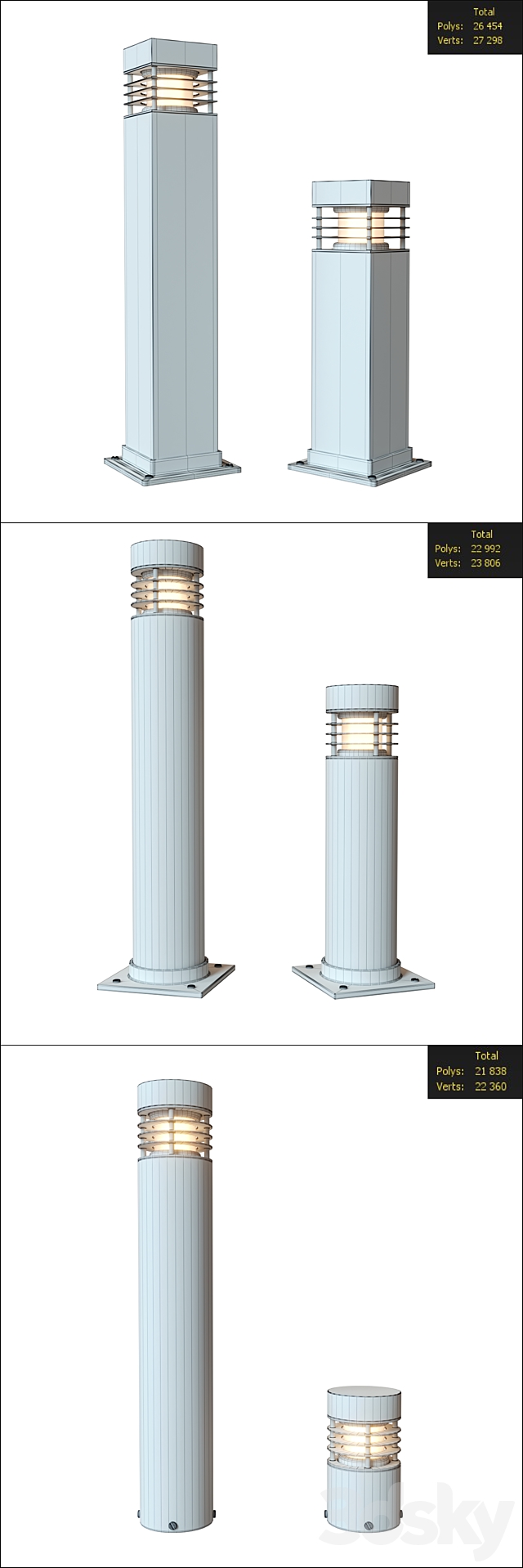 BOLLARD LIGHT Collection I 3DS Max Model - thumbnail 2