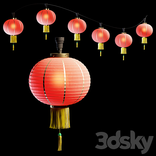 Chinese lantern 3ds Max - thumbnail 1