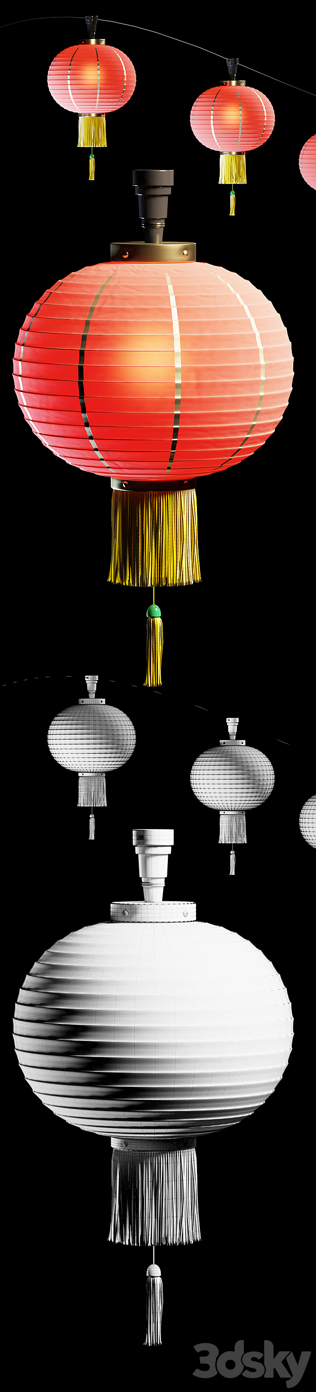 Chinese lantern 3ds Max - thumbnail 2