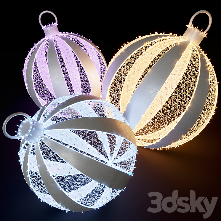 Christmas balls from garlands 3DS Max Model - thumbnail 1