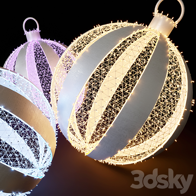 Christmas balls from garlands 3DS Max - thumbnail 2