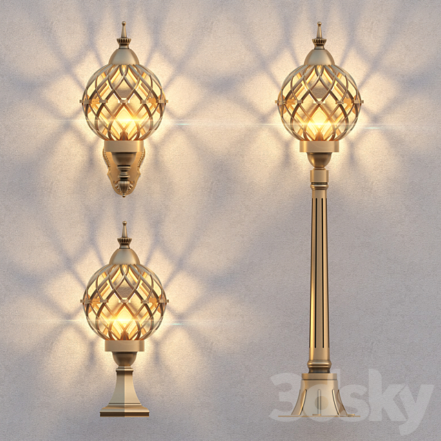 Classic street lamp Sirius Set 3ds Max - thumbnail 1