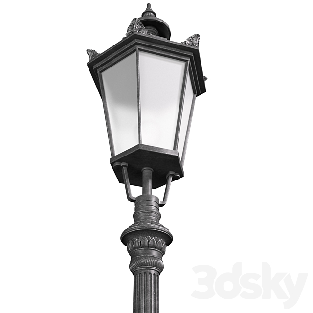 Classic street Outdoor landscape light Lamp Lantern 3DS Max Model - thumbnail 2