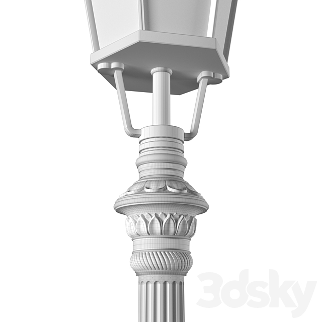 Classic street Outdoor landscape light Lamp Lantern 3DS Max Model - thumbnail 6