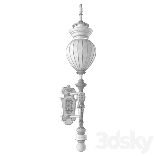 Classic Wall Street Light. Street Light 3DS Max Model - thumbnail 3