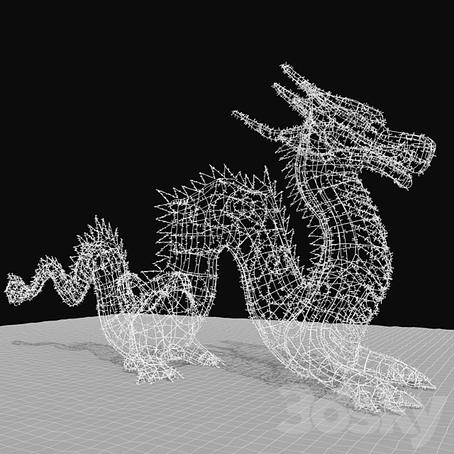 Dragon made of garlands 3ds Max - thumbnail 3