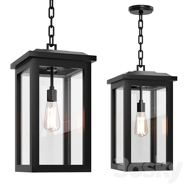 Eastcrest 21 1_2″ High Black Outdoor Hanging Light 3ds Max - thumbnail 1