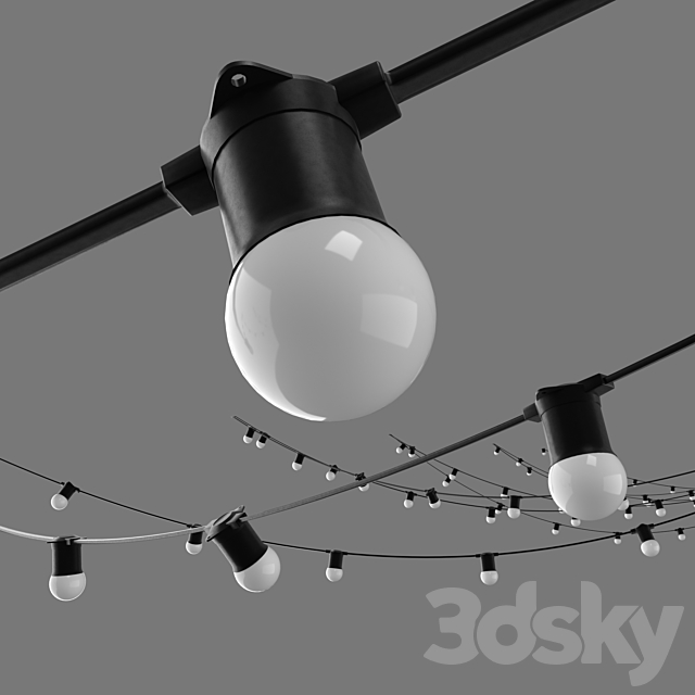 Editable garland belt light street 3DSMax File - thumbnail 2