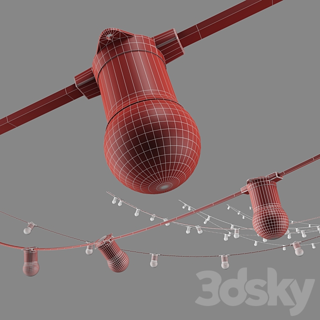 Editable garland belt light street 3DSMax File - thumbnail 3