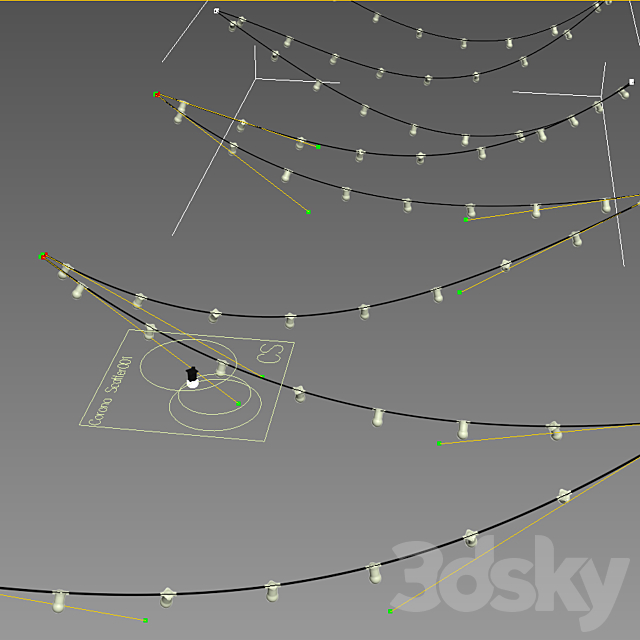 Editable garland belt light street 3DSMax File - thumbnail 4