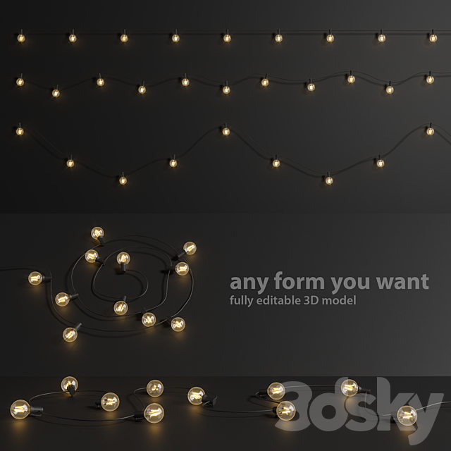 Editable Garland Lights Set 1 3DSMax File - thumbnail 1