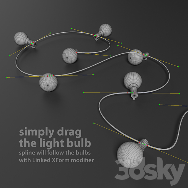 Editable Garland Lights Set 1 3DSMax File - thumbnail 3