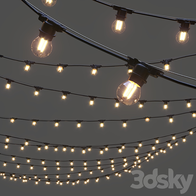 Editable Garland on a rope 3DS Max - thumbnail 2