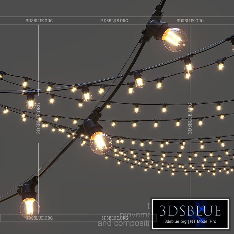 Editable Garland on a rope 3DS Max - thumbnail 3