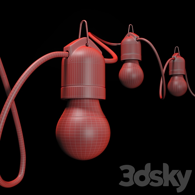 Editable garland red 3DSMax File - thumbnail 3