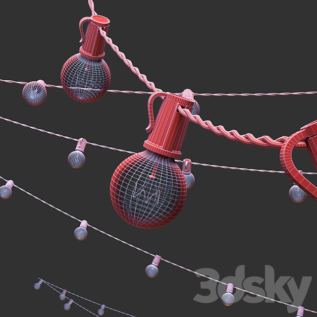 Editable garland retro 3DSMax File - thumbnail 3