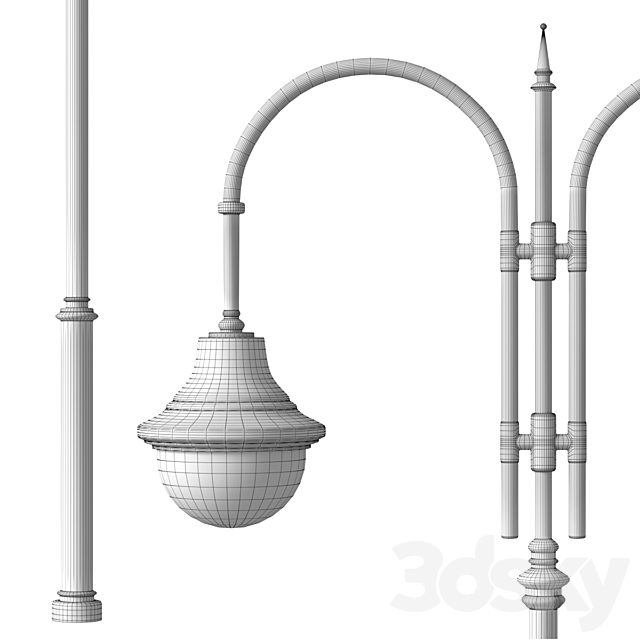 Forged street lamp 3ds Max - thumbnail 2