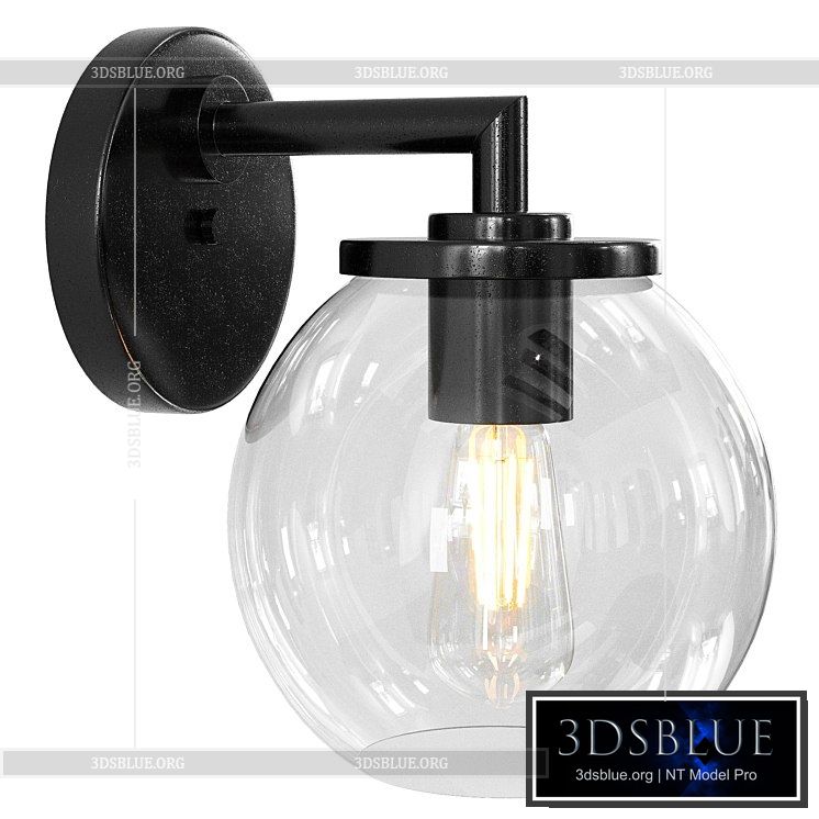 Globe Lanterns Light Black Farmhouse Outdoor Wall Lantern Light 3DS Max - thumbnail 3