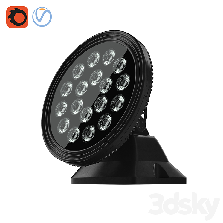 led floodlight led RGBW 3DS Max - thumbnail 1