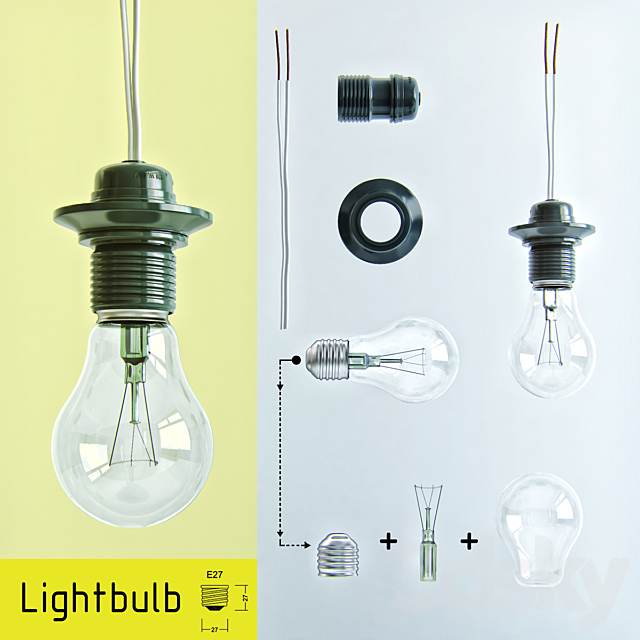 Lightbulb E27 3ds Max - thumbnail 1