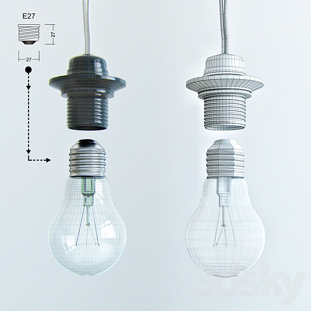 Lightbulb E27 3ds Max - thumbnail 2