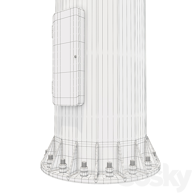 Lighting mast with fixed crown MGF-30-SR 3DS Max Model - thumbnail 6