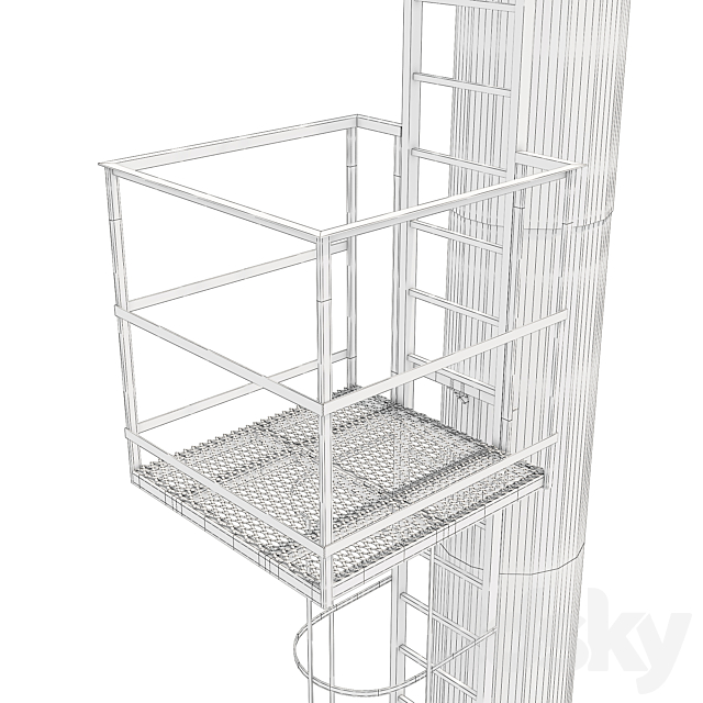 Lighting mast with fixed crown MGF-30-SR 3DS Max Model - thumbnail 7