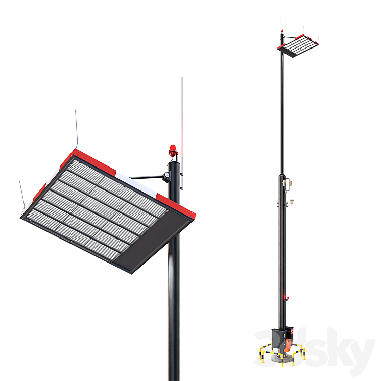 Lighting pole with EWO spotlights 3DS Max - thumbnail 1