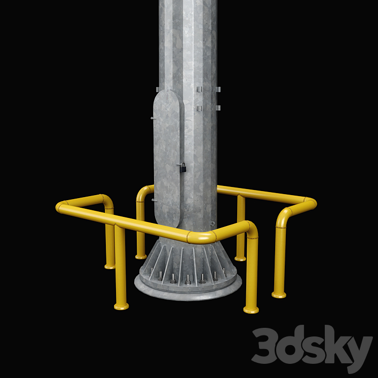 Mast with mobile crown + Spotlight Jupiter 3DS Max - thumbnail 2