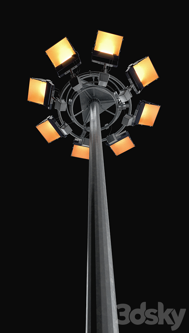 Mast with mobile crown + Spotlight Jupiter 3DSMax File - thumbnail 3