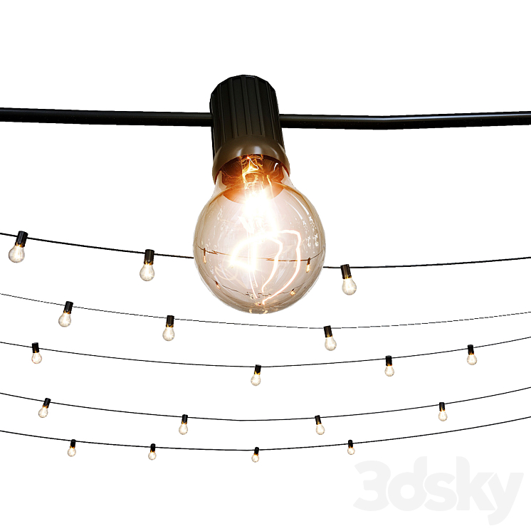 Outdoor String Lights for Patio Garden Backyard Wedding Party Christmas Lights 3DS Max Model - thumbnail 1